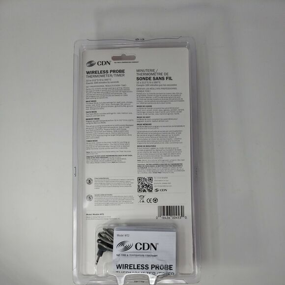 Wireless Probe Thermometer Timer Meat Poultry Roasts NEW Factory Sealed WT2 CDN - Picture 11 of 12